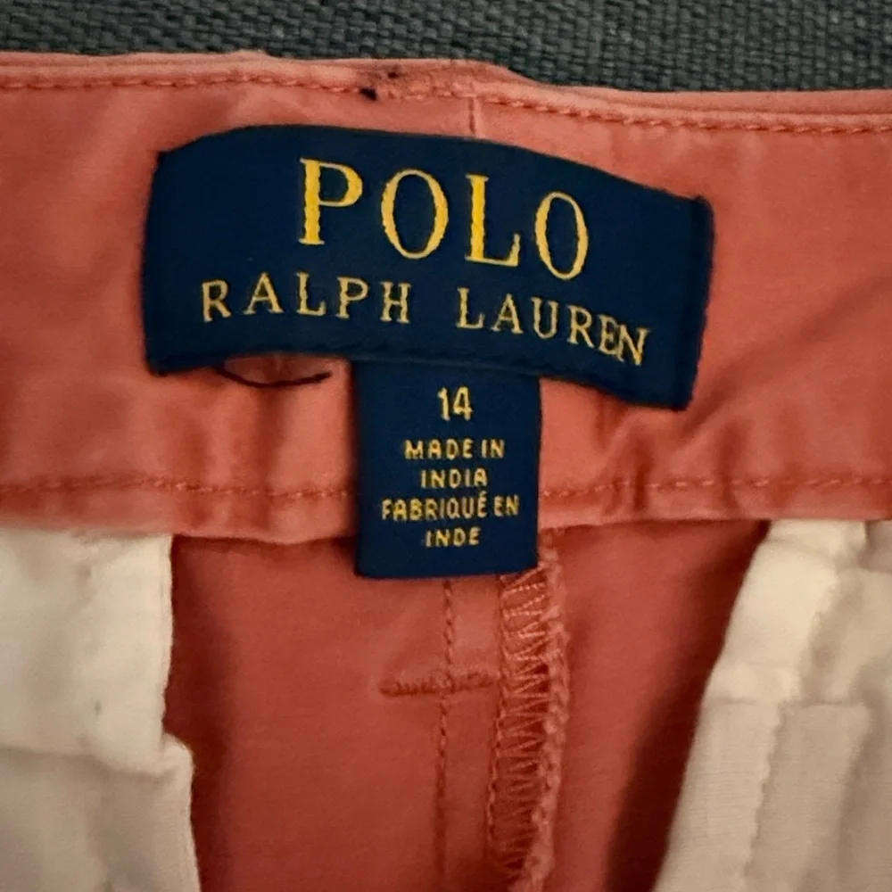 Ralph Lauren Classic Chino Boy’s Straight Fit Coral Pink Cotton Shorts. Size 14.